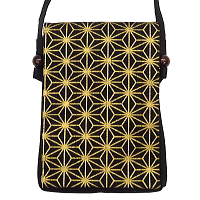 義若オリジナルのポシェット縦型　金彩・麻の葉（黒金）